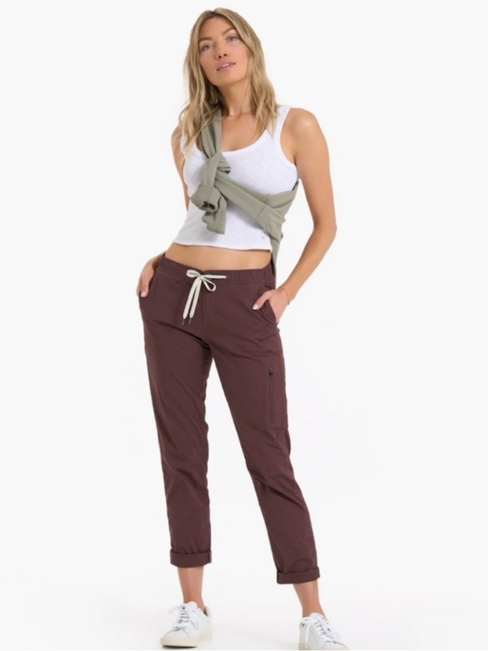 Vuori Women's Ripstop Pants Burgundy Purple Chestnut Size Small Style V412